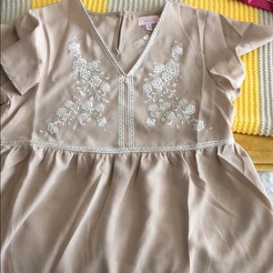 Pink Lily embroidered blouse - FITS LIKE MEDIUM